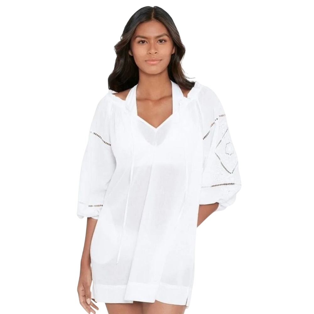 Ralph Lauren Beach Club Solids Embroidered Dress White Size S - Picture 2 of 7